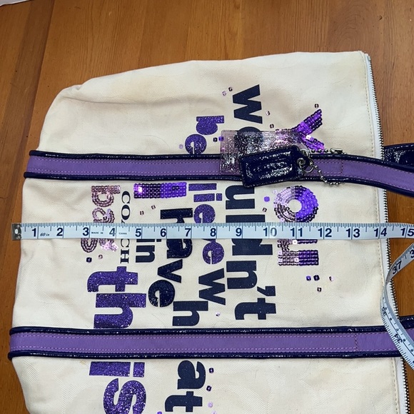 Coach poppy “ you wouldn’t believe what I have in this coach bag”purple tote EUC - Picture 6 of 7